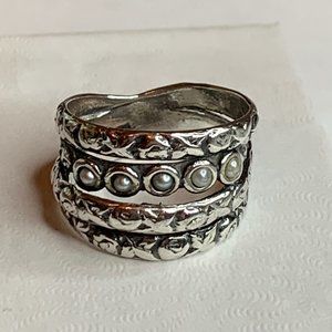 Sterling 925 Didae Freshwater Pearl Ring - Sz 6.5